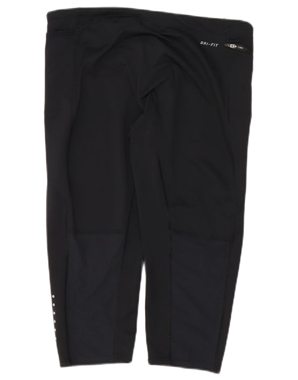 Damskie legginsy Nike Dri Fit Capri UK 14, duże, czarne, poliestrowe