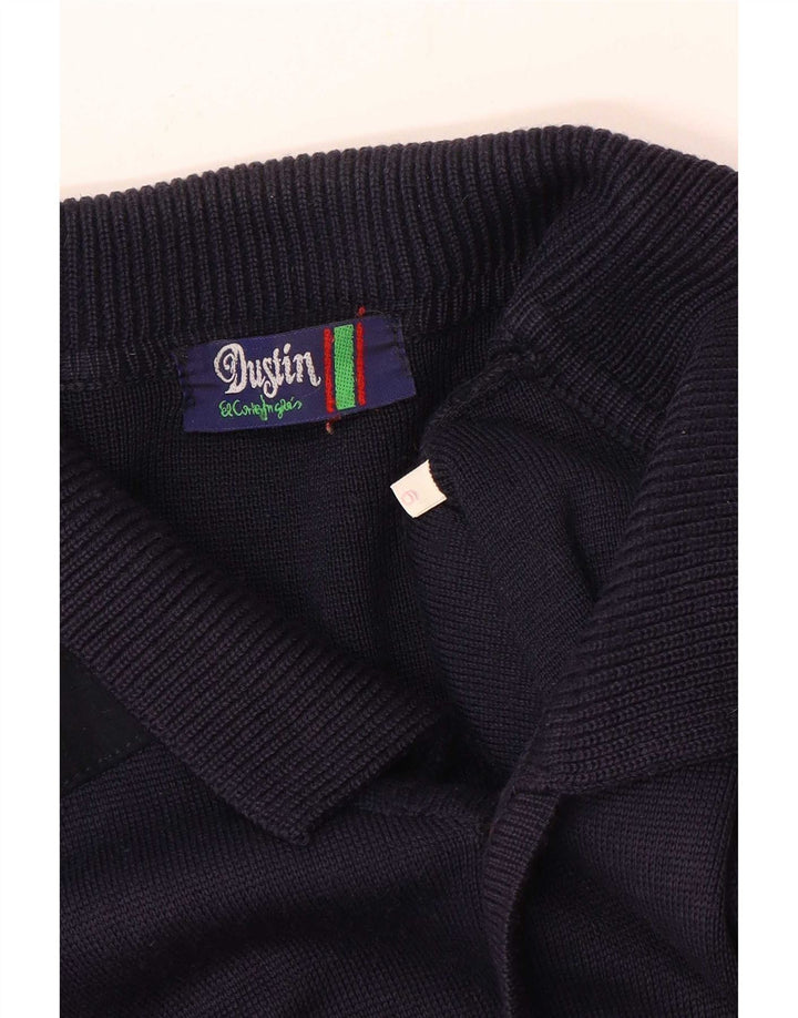 Vintage męski sweter rozpinany, duży, granatowy