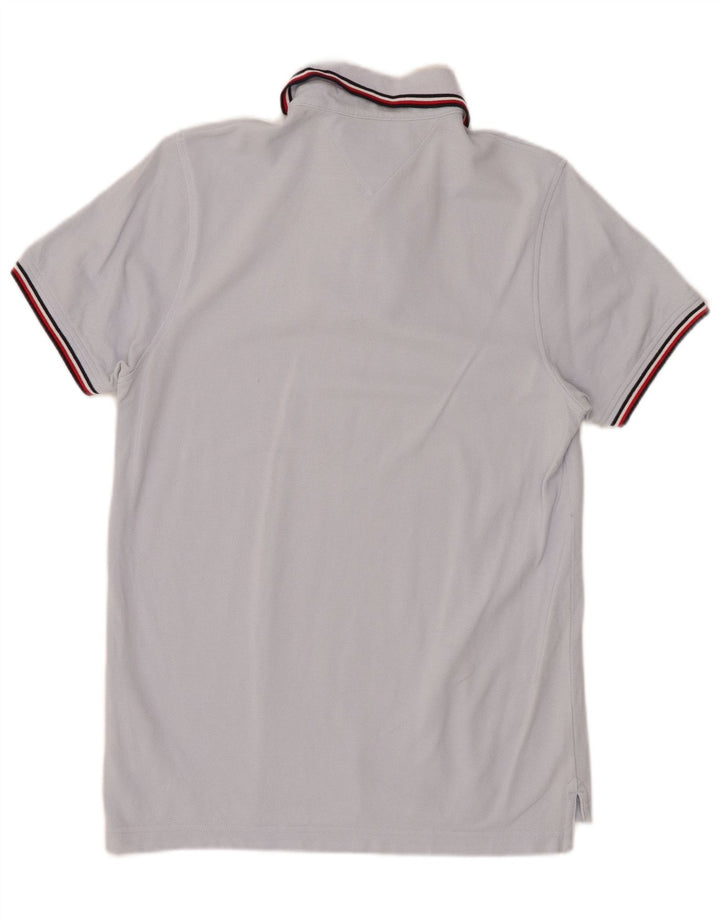 Męska koszulka polo slim fit TOMMY HILFIGER, mała, niebieska, bawełniana