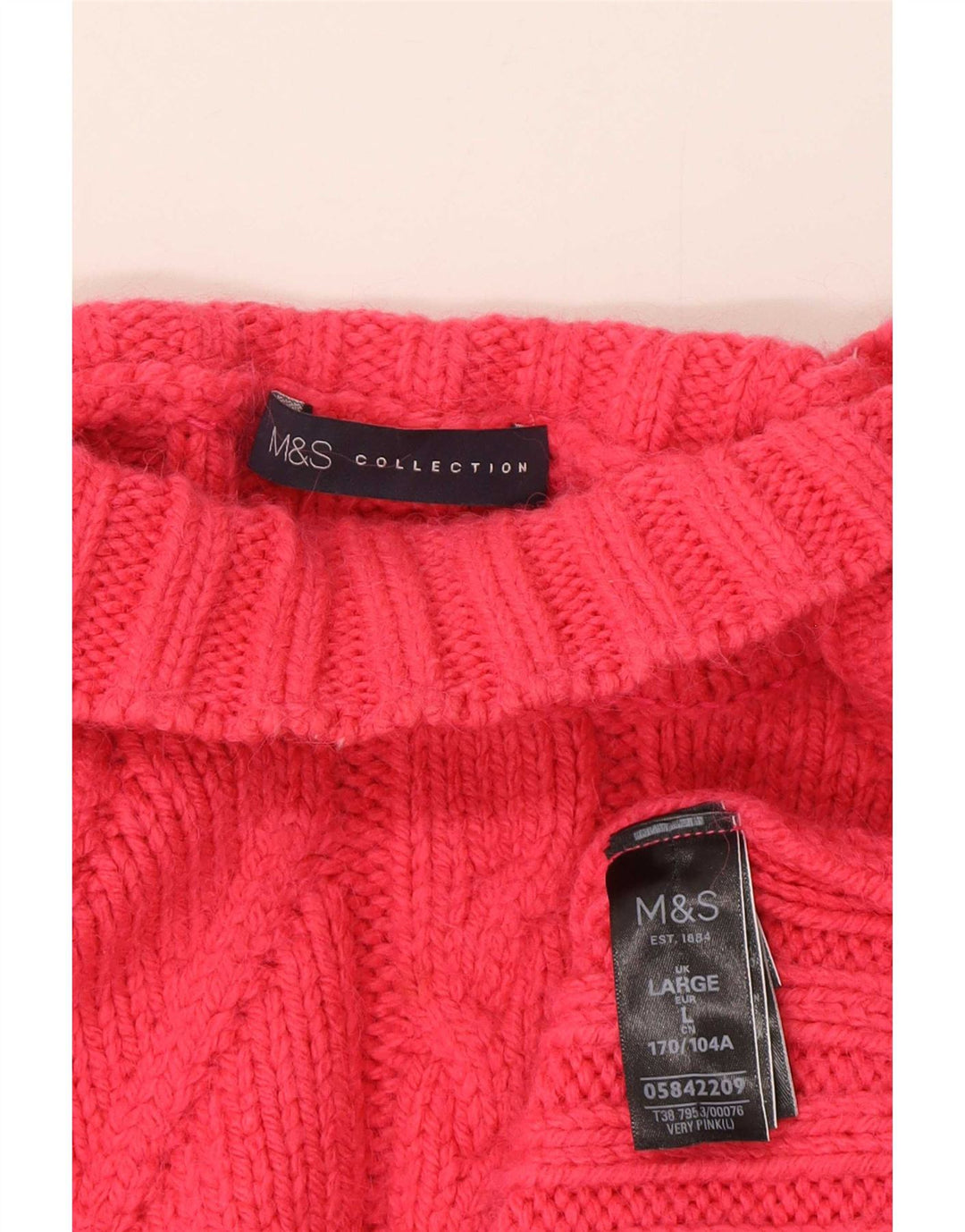 Marks & Spencer Damski sweter z golfem UK 16, duży różowy