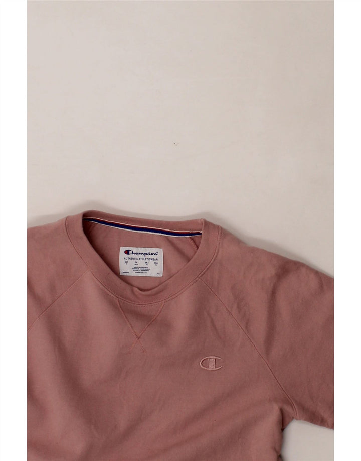 CHAMPION Womens Sweatshirt Jumper UK 14 Medium Pink Polyester Vintage Champion and Second-Hand Champion from Messina Hembry 