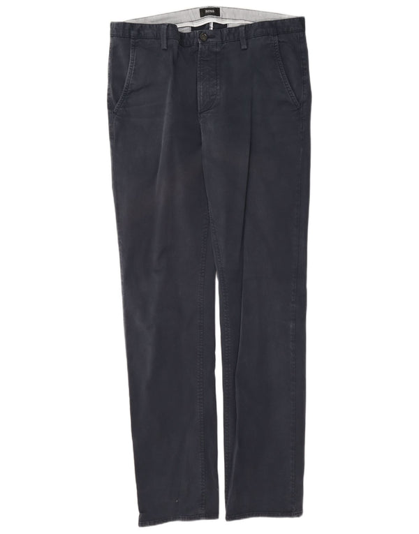 Męskie proste spodnie chino Hugo Boss EU 50 Large W34 L33 Granatowa bawełna