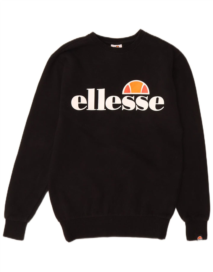 Męska bluza z grafiką Ellesse, sweter XS, czarna bawełna