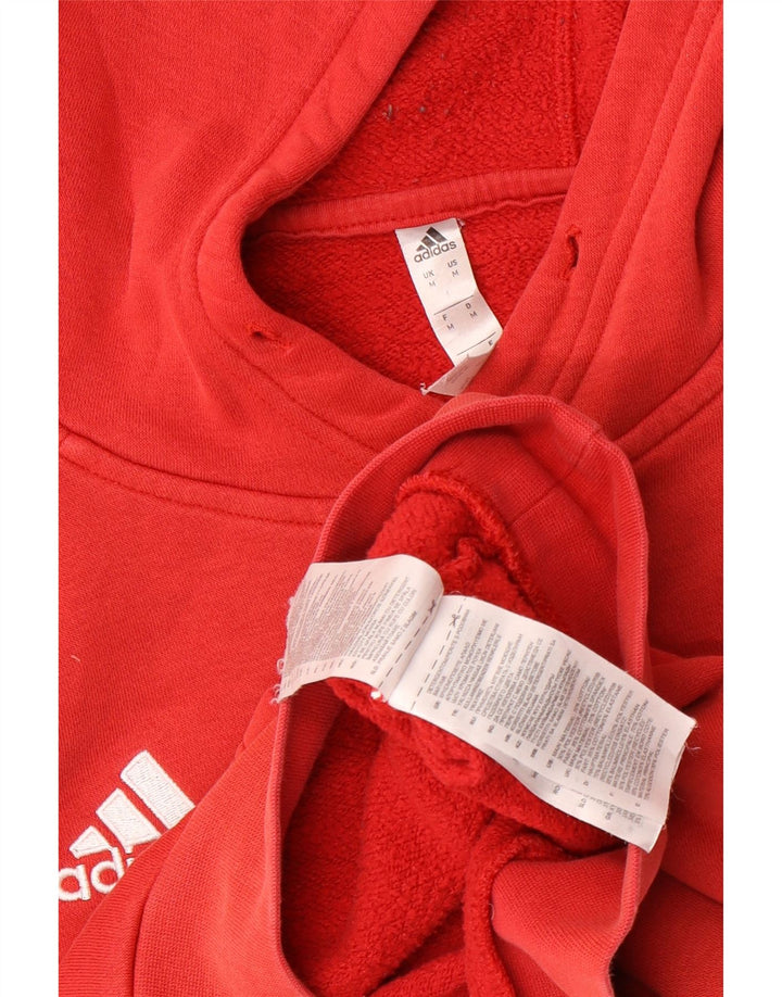 Adidas Męska bluza z kapturem, średnia czerwona, bawełniana