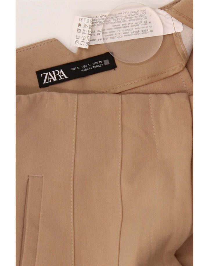 Damskie zwężane spodnie chino Zara, małe, W26 L26, brązowy poliester
