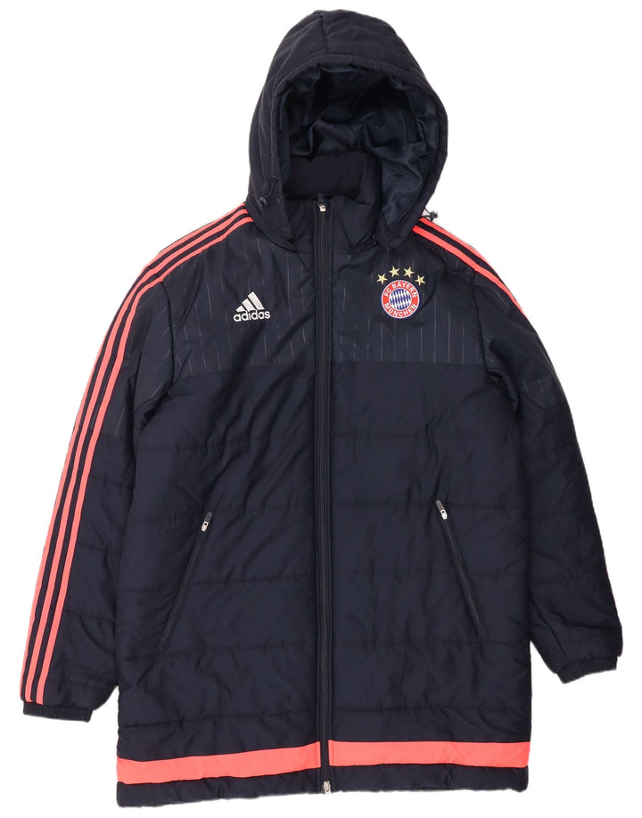 Płaszcz męski Adidas FC Bayern Munchen UK 40, duży, granatowy, poliester