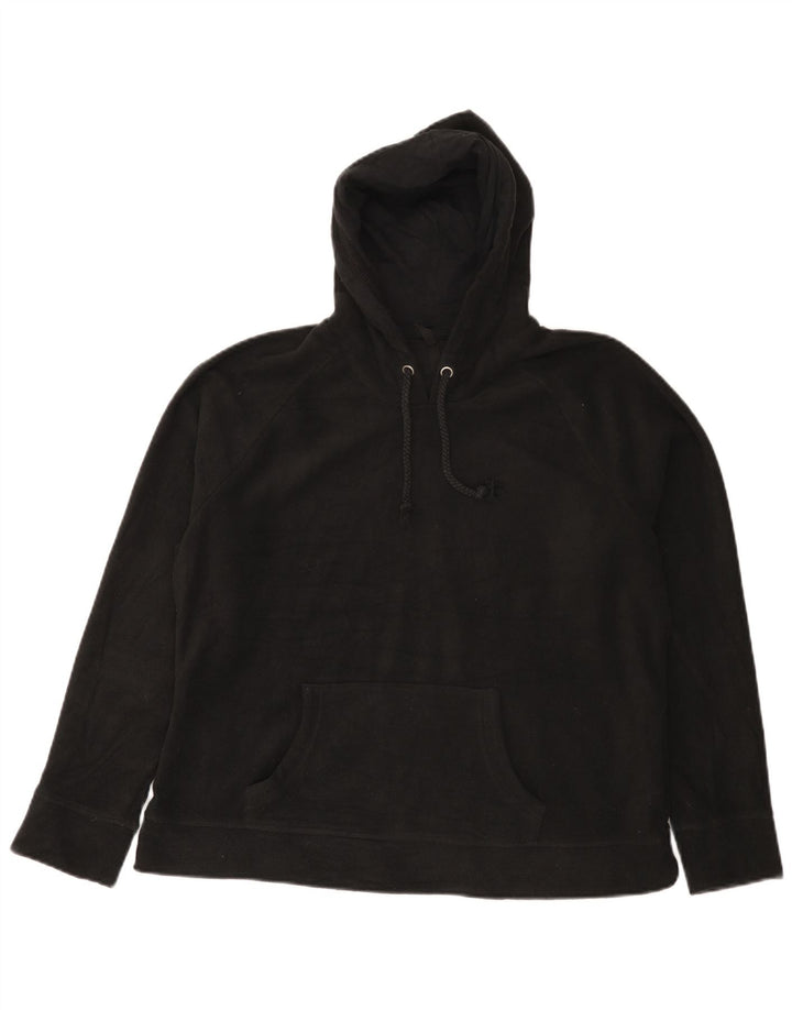 Marks & Spencer Damski sweter polarowy z kapturem, UK 16, duży, czarny poliester