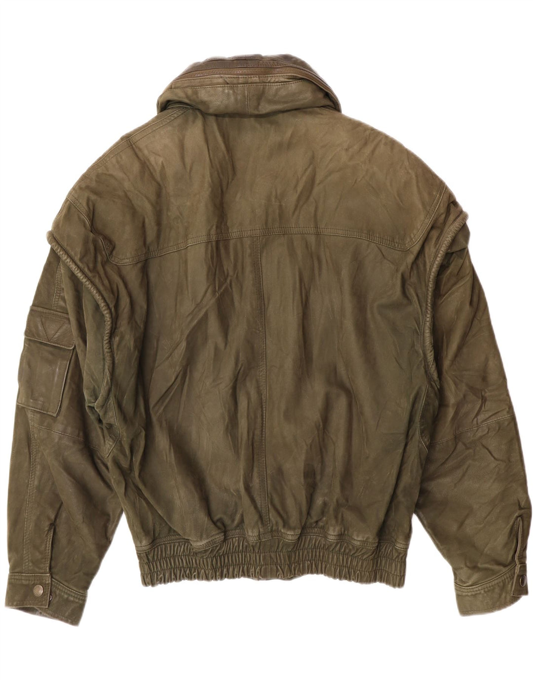 Męska kurtka skórzana w stylu vintage IT 52 XL, skóra khaki