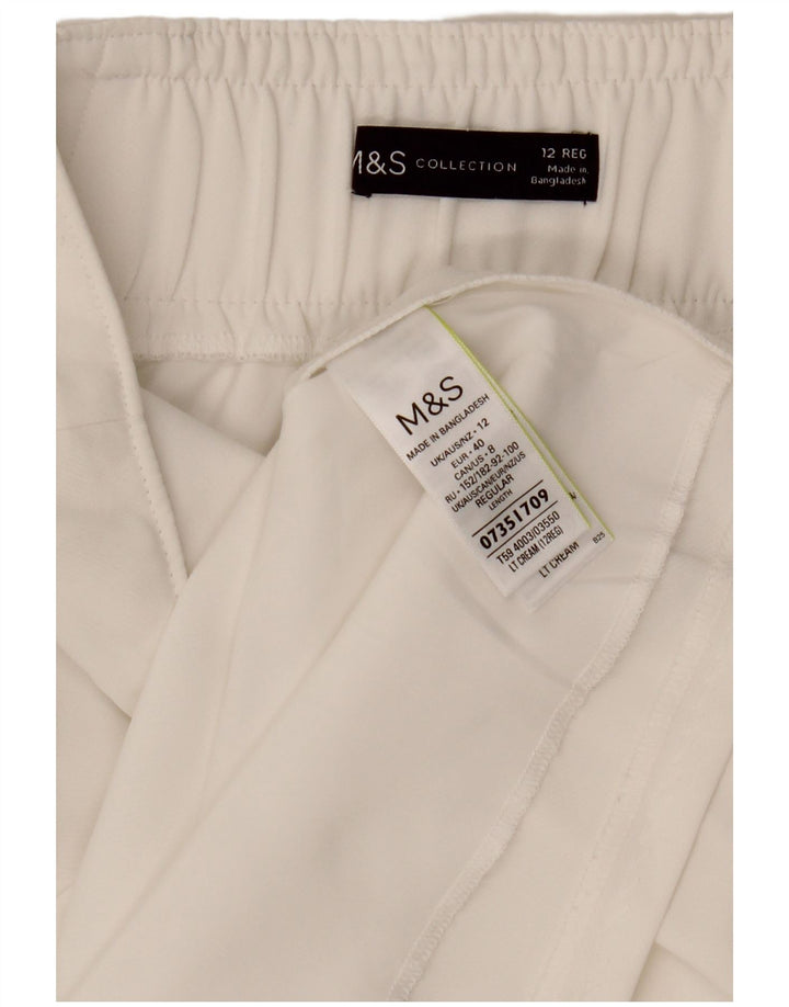 MARKS & SPENCER Damska prosta spódnica UK 12 Medium W30 Biały poliester