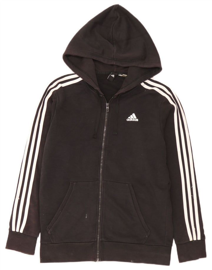 Męski sweter z kapturem i zamkiem Adidas, średni czarny