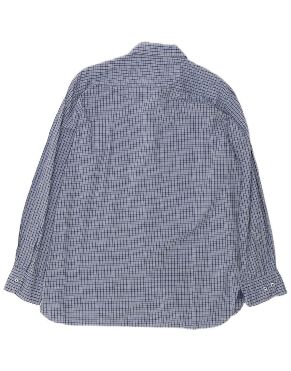 Męska koszula o swobodnym kroju Massimo Dutti, duża, niebieska, bawełniana w kratę