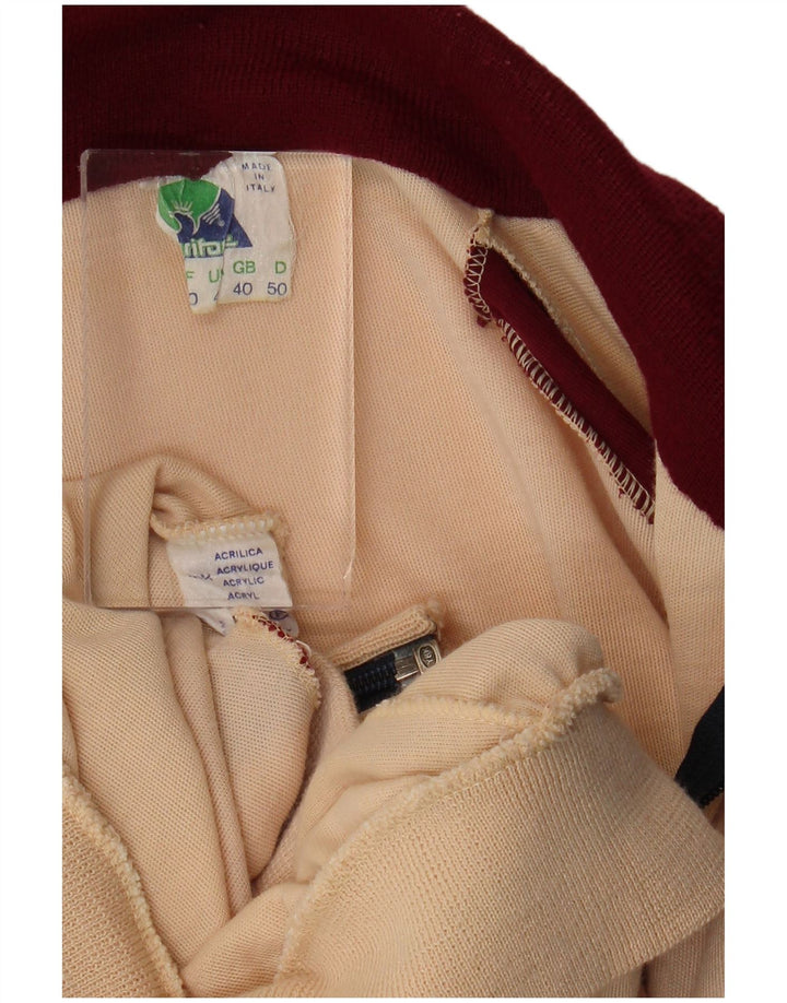 Pełny dres damski w stylu vintage EU 40, średni bordowy kolor, retro
