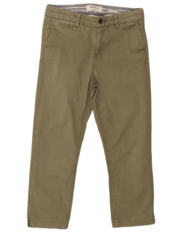 Spodnie damskie Fat Face Slim Capri UK 12 Medium W30 L23 Zielona bawełna