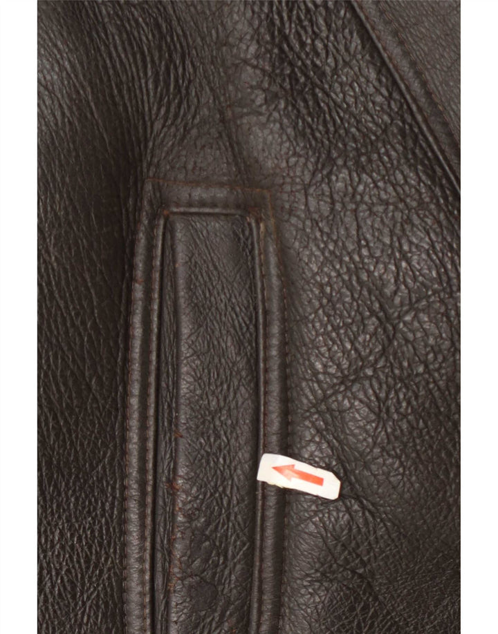 Męska kurtka shearling w stylu vintage, rozmiar 52 XL, brązowa