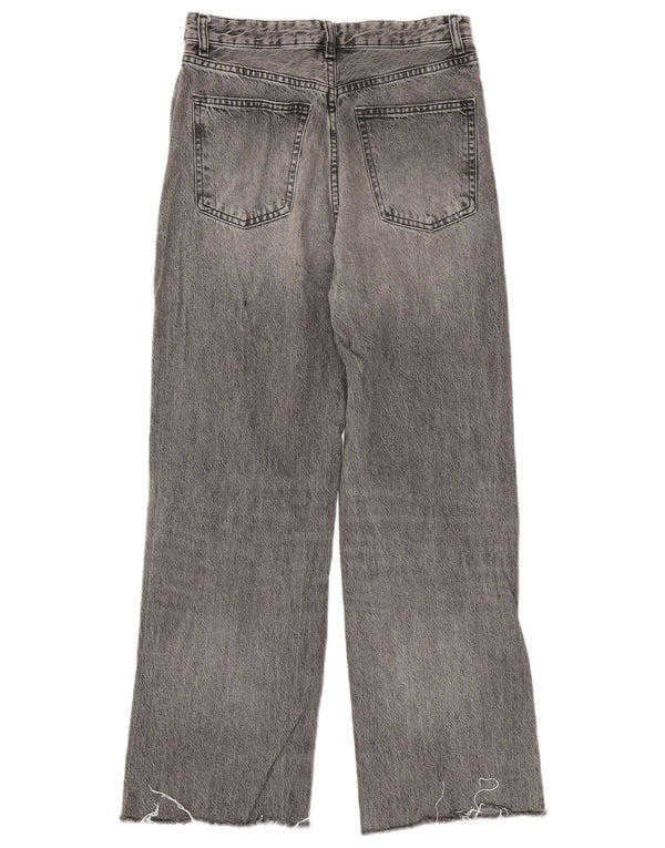 Zara Womens Wide Leg Jeans EU 38 Small W28 L29 Grey Cotton