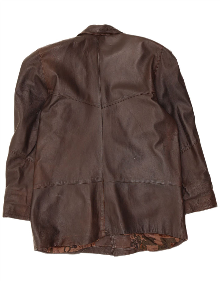 Damska kurtka skórzana w stylu vintage IT 42 Średnia brązowa skóra