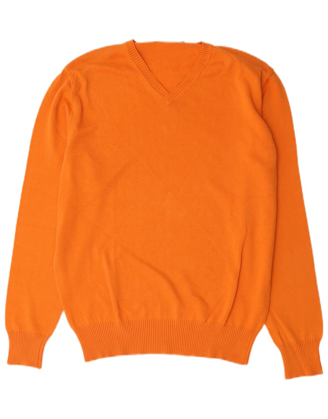 Męski sweter Zara z dekoltem w kształcie litery V, duży, pomarańczowy, bawełniany