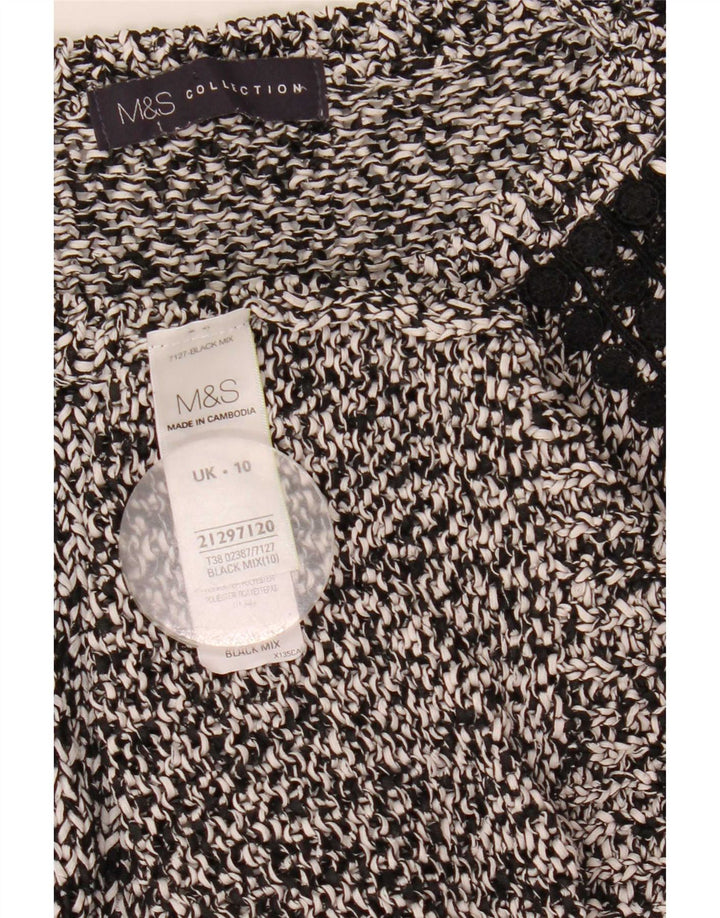 Marks & Spencer Damski sweter z dekoltem w łódkę, UK 10, mały, szary, nakrapiany