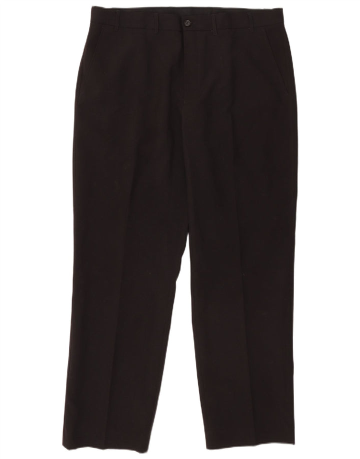Marks & Spencer Męskie proste spodnie chino W38 L31 Czarny poliester