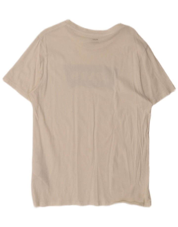 Męski T-shirt z grafiką Levi's, duży, biały, bawełniany