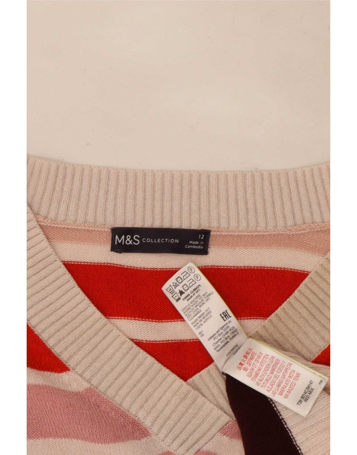 Sweter damski Marks & Spencer z dekoltem w kształcie litery V, UK 12, średni, wielokolorowy