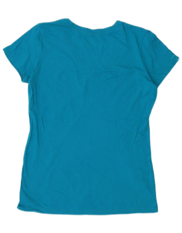 Damska koszulka z grafiką Under Armour Heat Gear Graphic Top UK 12, średnia niebieska bawełna