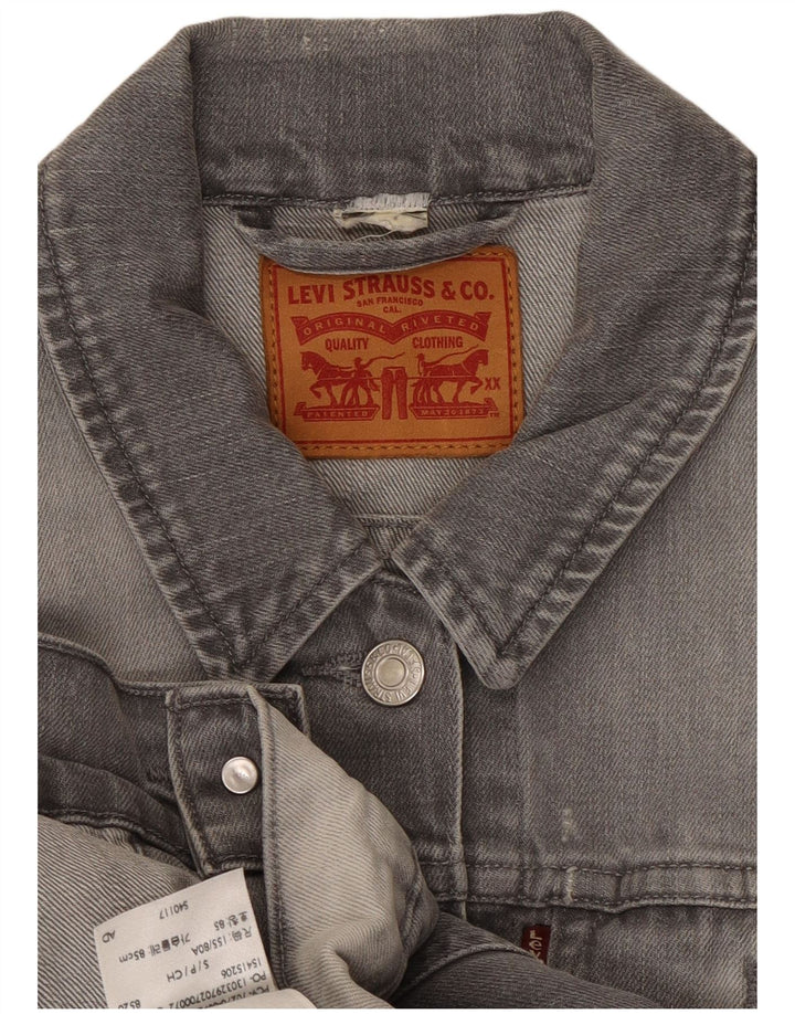 Damska kurtka jeansowa LEVI'S Crop UK 10, mała, szara bawełna