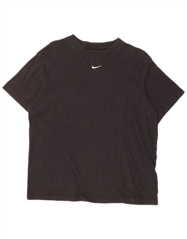 Męski T-shirt NIKE o luźnym kroju, mały, czarny, bawełniany