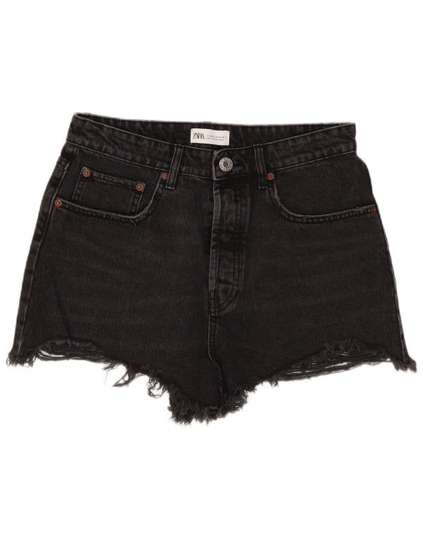 Damskie spodenki jeansowe Zara z wysokim stanem EU 40 Medium W30 czarne