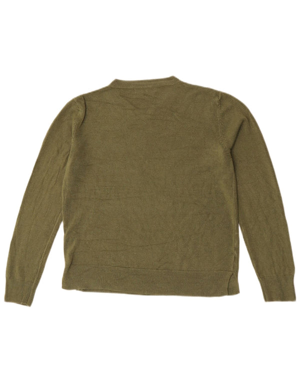 Marks & Spencer Damski sweter z okrągłym dekoltem, UK 12, średni khaki, akryl