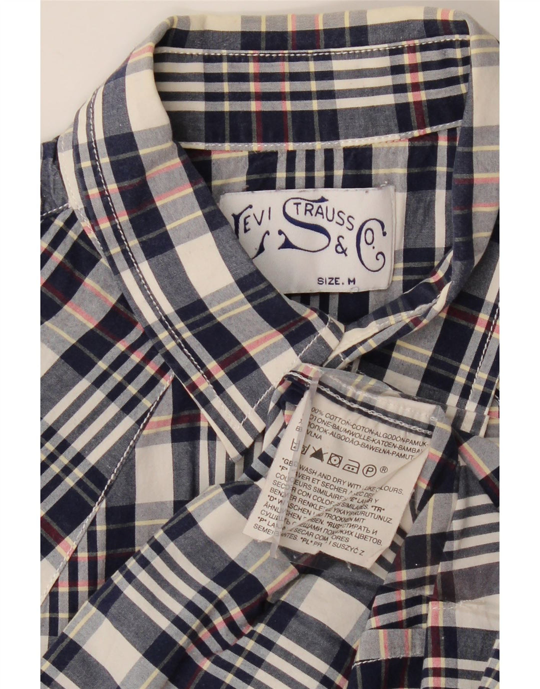 Koszula męska LEVI'S, bawełniana, w średnią granatową kratkę