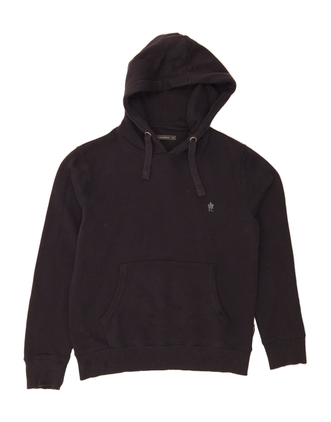 FRENCH CONNECTION Mens Hoodie Jumper Medium Navy Blue Cotton Vintage French Connection and Second-Hand French Connection from Messina Hembry 