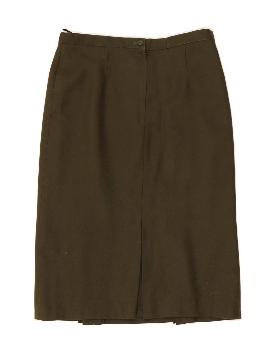 VINTAGE Womens Straight Skirt UK 14 Large W32 Green Polyester Vintage Vintage and Second-Hand Vintage from Messina Hembry 