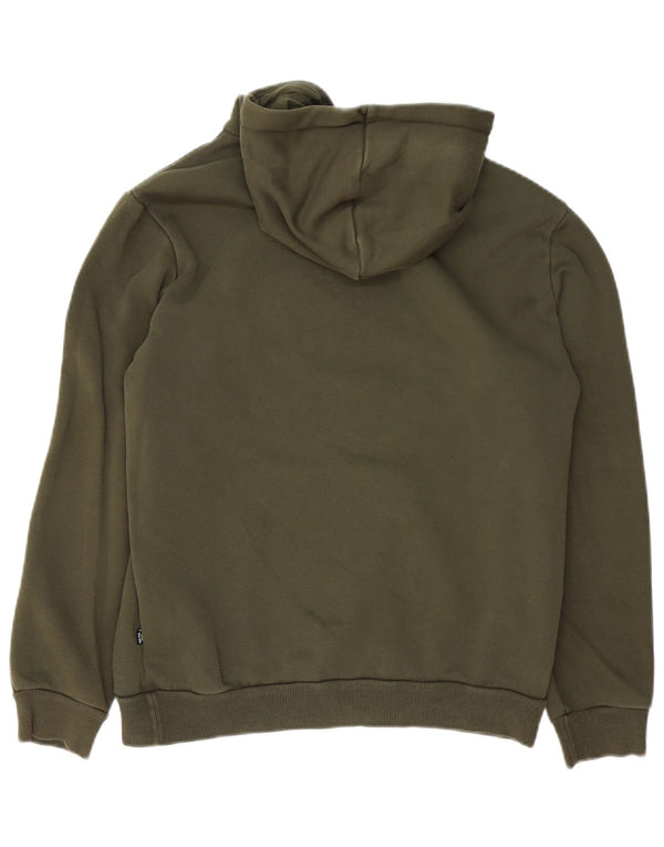 Męski sweter z kapturem Puma z grafiką, mały, bawełniany khaki