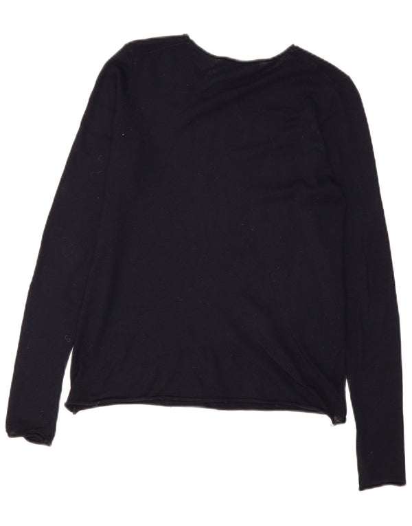 Sweter damski Zara z dekoltem w łódkę UK 12, średni granatowy