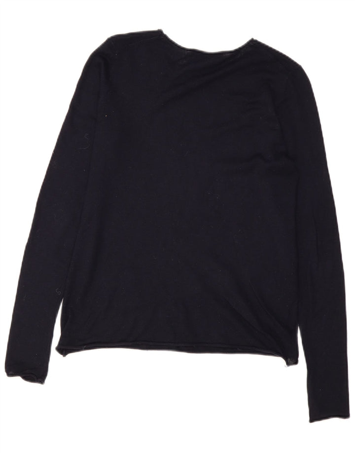 Sweter damski Zara z dekoltem w łódkę UK 12, średni granatowy