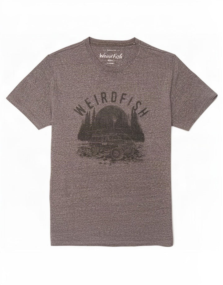 Męska koszulka z grafiką Weird Fish Top XL, szary, nakrapiany poliester