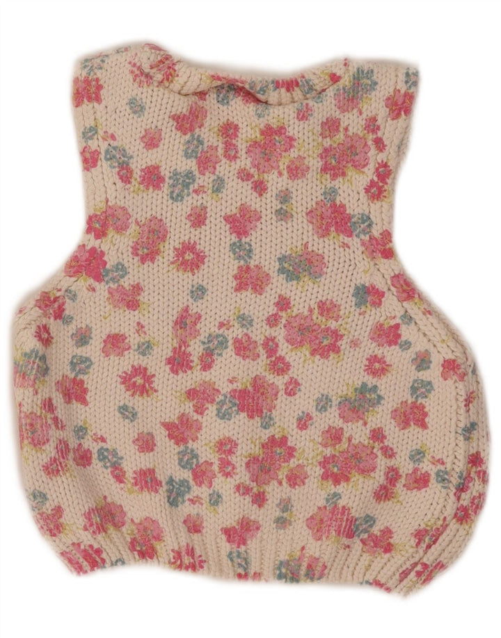 Damski podkoszulek Zara Crop Vest UK 12 Średni biały kwiatowy poliester