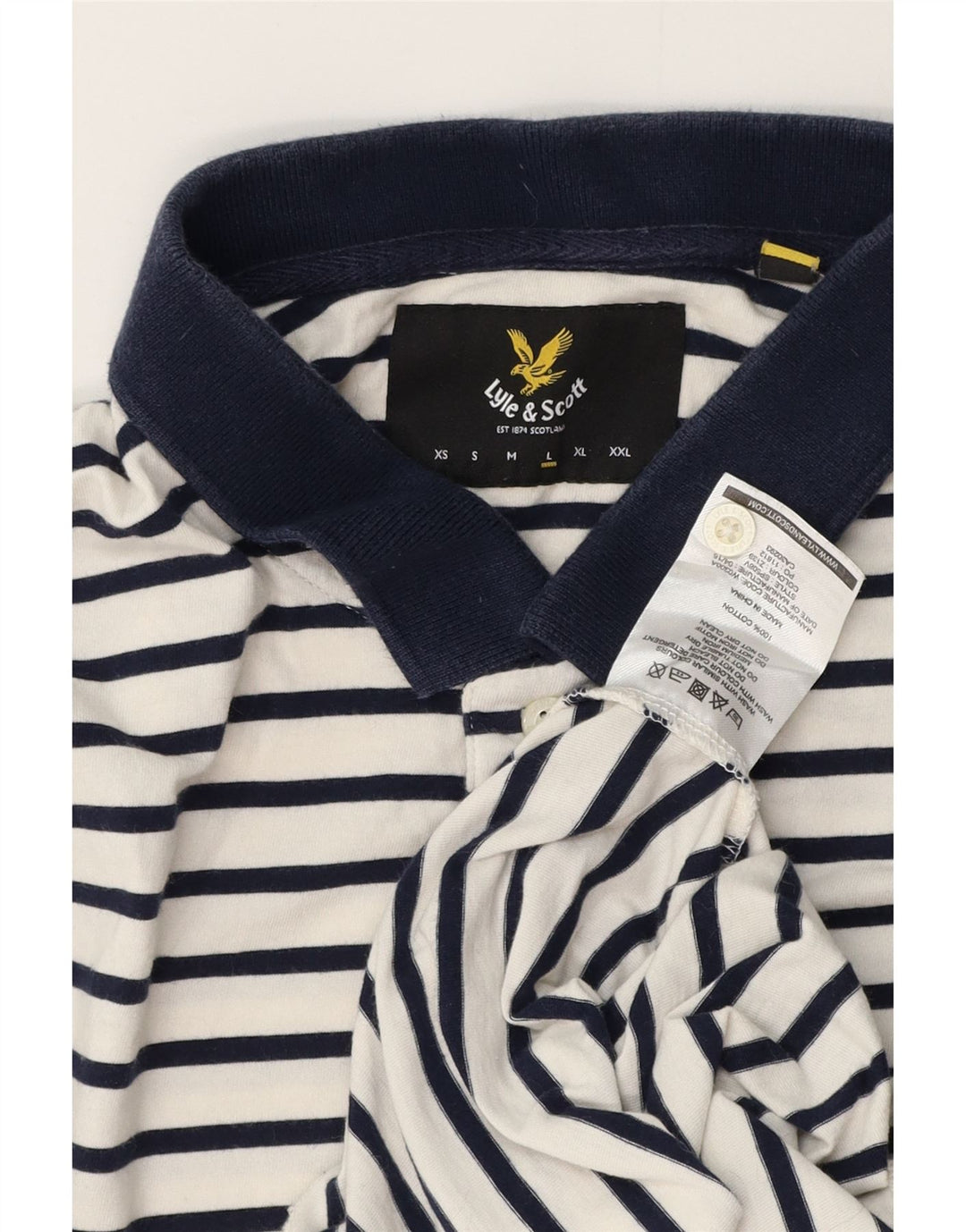 Męska koszulka polo Lyle & Scott, duża, bawełniana w białe paski