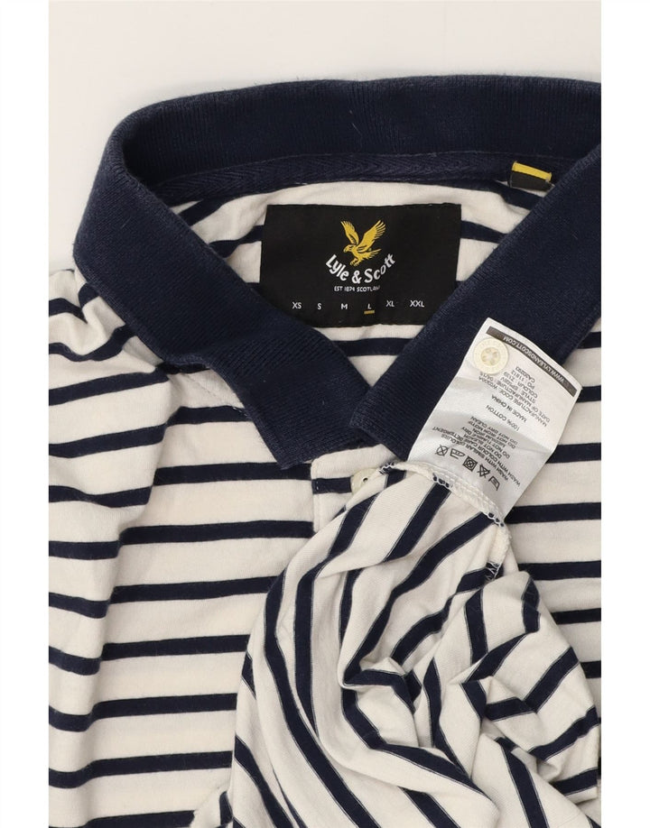 Męska koszulka polo Lyle & Scott, duża, bawełniana w białe paski