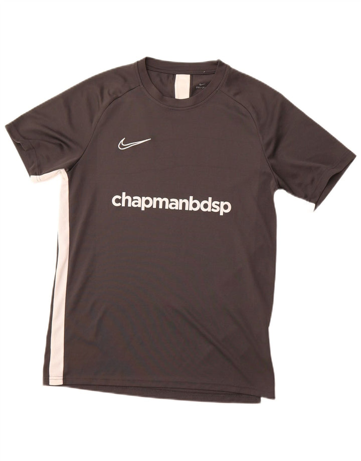 Męski T-shirt z grafiką NIKE, duży, szary, poliestrowy blok kolorów