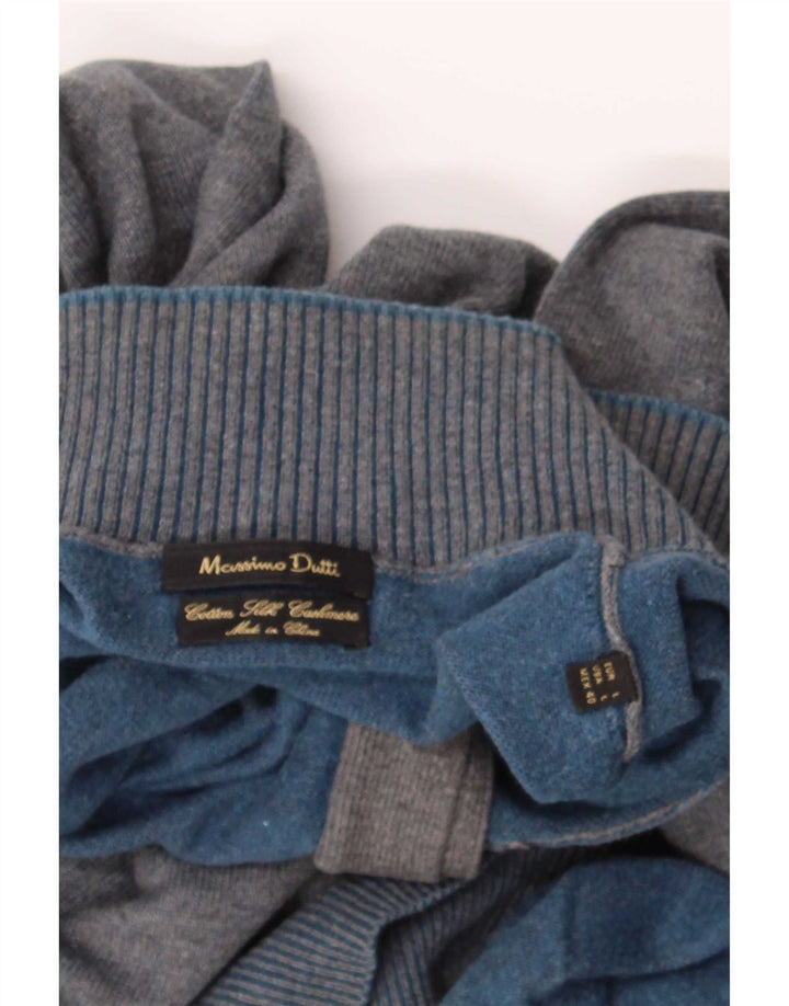 Męski sweter zapinany na guziki Massimo Dutti, duży, szary, bawełniany