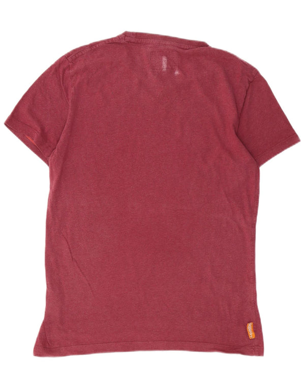 T-shirt męski SUPERDRY Top, średnia, bordowa bawełna