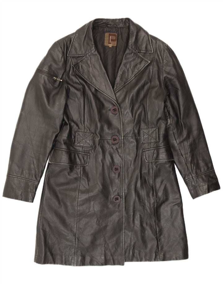 Conbipel damski płaszcz skórzany IT 48 XL czarna skóra