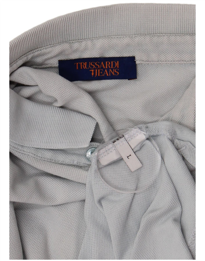 Męska koszulka polo Trussardi Jeans, duża niebieska