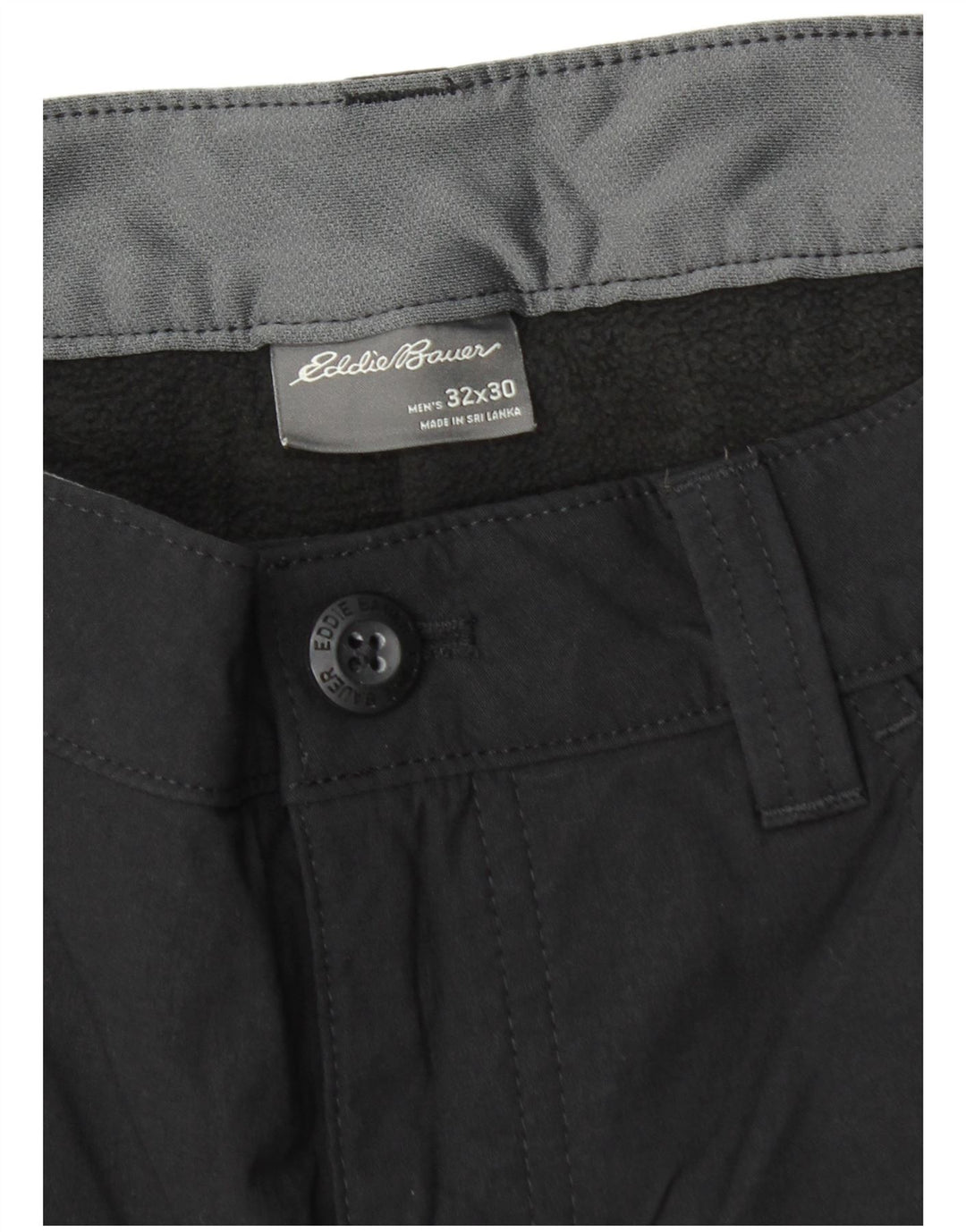 Męskie proste spodnie cargo EDDIE BAUER W32 L30 Czarny nylon