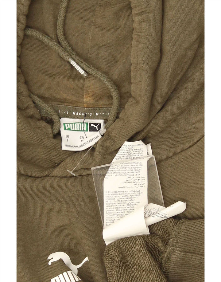Męski sweter z kapturem Puma, mały, bawełniany khaki