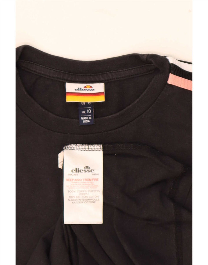 Damska koszulka oversize Ellesse Top UK 10, mała, czarna bawełna