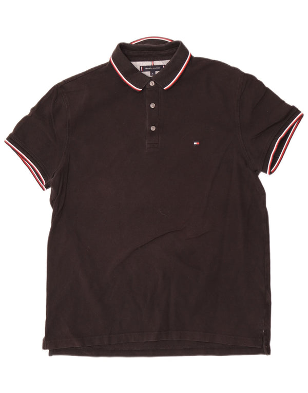 Męska koszulka polo Slim Fit Tommy Hilfiger XL, czarna, bawełniana