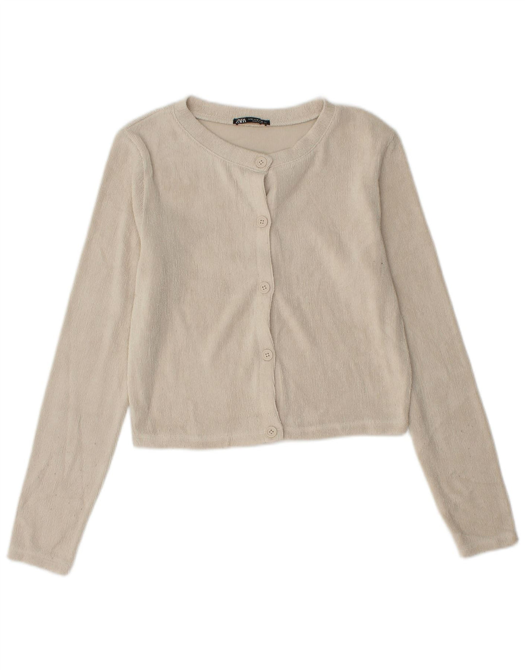 Sweter damski Zara Crop Cardigan UK 12 średni beż
